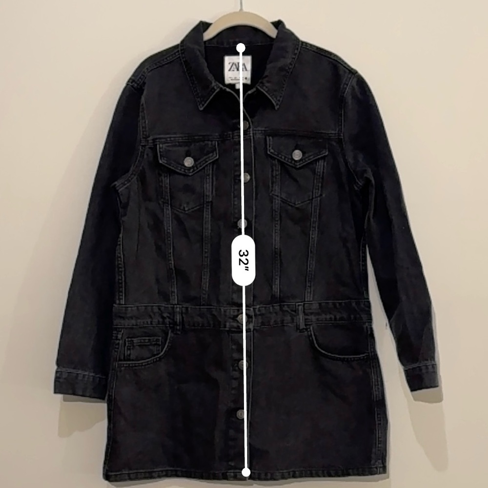 Zara women’s black denim dress size L